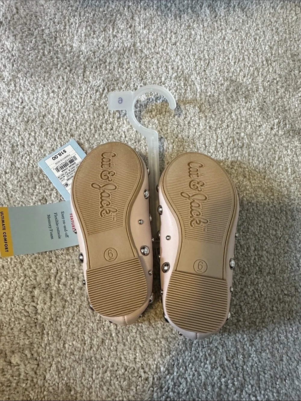 Cat & Jack Light Pink Studded Mary Jane Flats